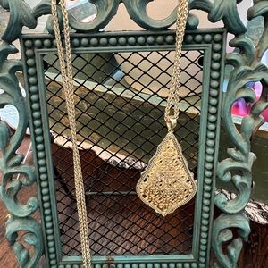 Kendra Scott gold filigree Alex necklace